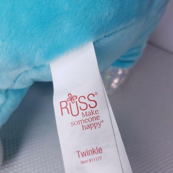 Little Peepers Russ Big Eyes Unicorn Blue Pink Silver Twinkle Large 20" - Picture 7 of 8